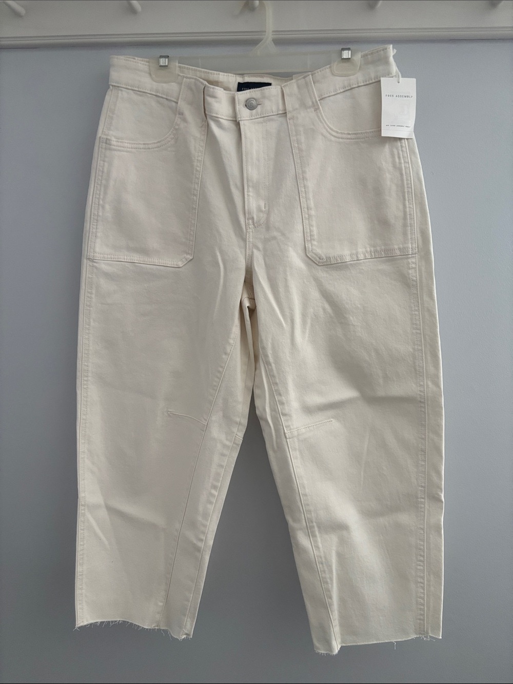 Blank Brand Women's Relaxed Cream Utility Jeans